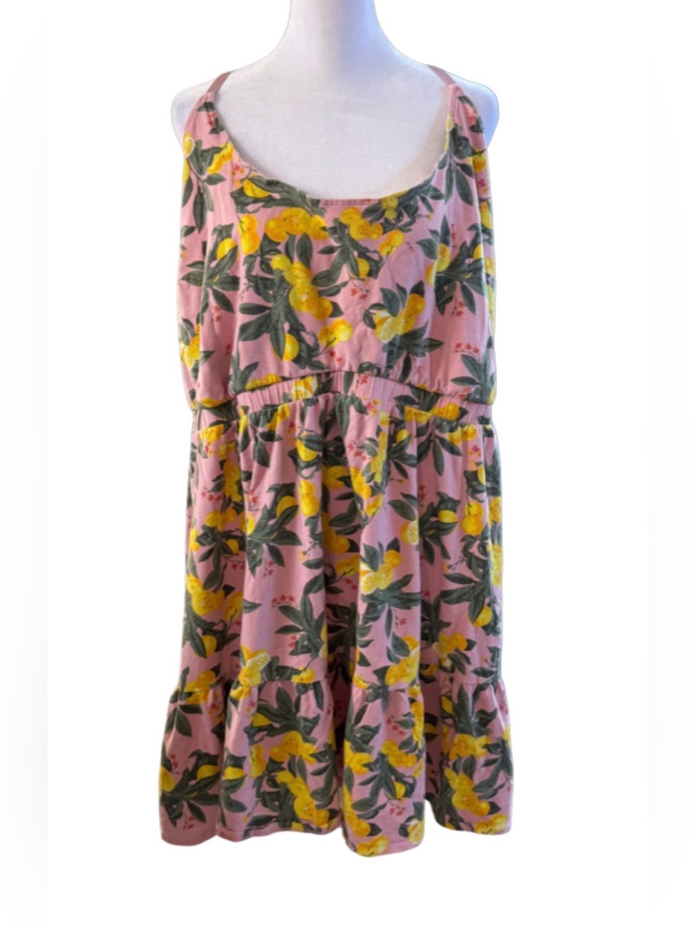Cacique Sleep Pink Lemon Print Chemise Nightgown - Picture 3 of 5